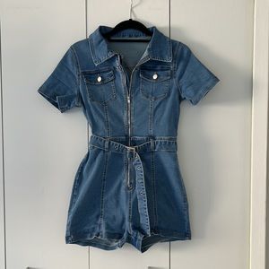 Blue Jean Denim Romper